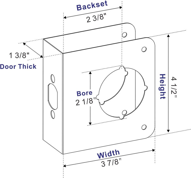 SUMBIN Door Guard Reinforcer 1-3/8-Inch Thick by 2-3/8-Inch Backset 2-1/8-Inch Bore with Bronze Color - Image 5